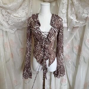AFRM animal print ruffle top Sz. XS